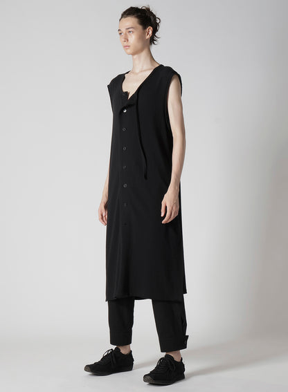 10/-BD GAUZE SINGLE JERSEY SLEEVELESS LONG CARDIGAN