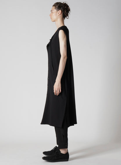 10/-BD GAUZE SINGLE JERSEY SLEEVELESS LONG CARDIGAN
