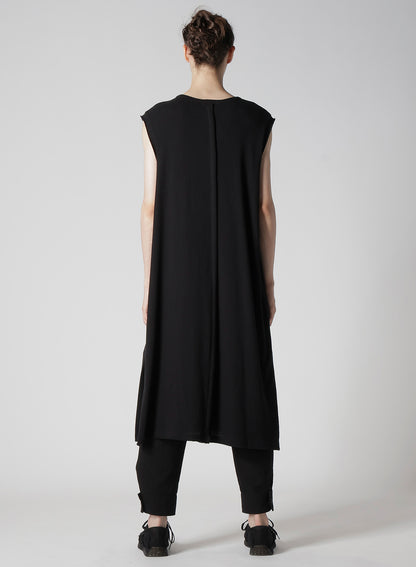 10/-BD GAUZE SINGLE JERSEY SLEEVELESS LONG CARDIGAN