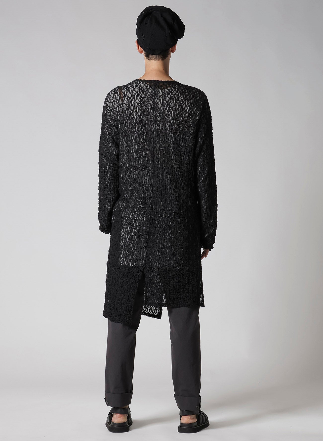 WRINKLE FLOWER SHIRRING UNBALANCE LS T