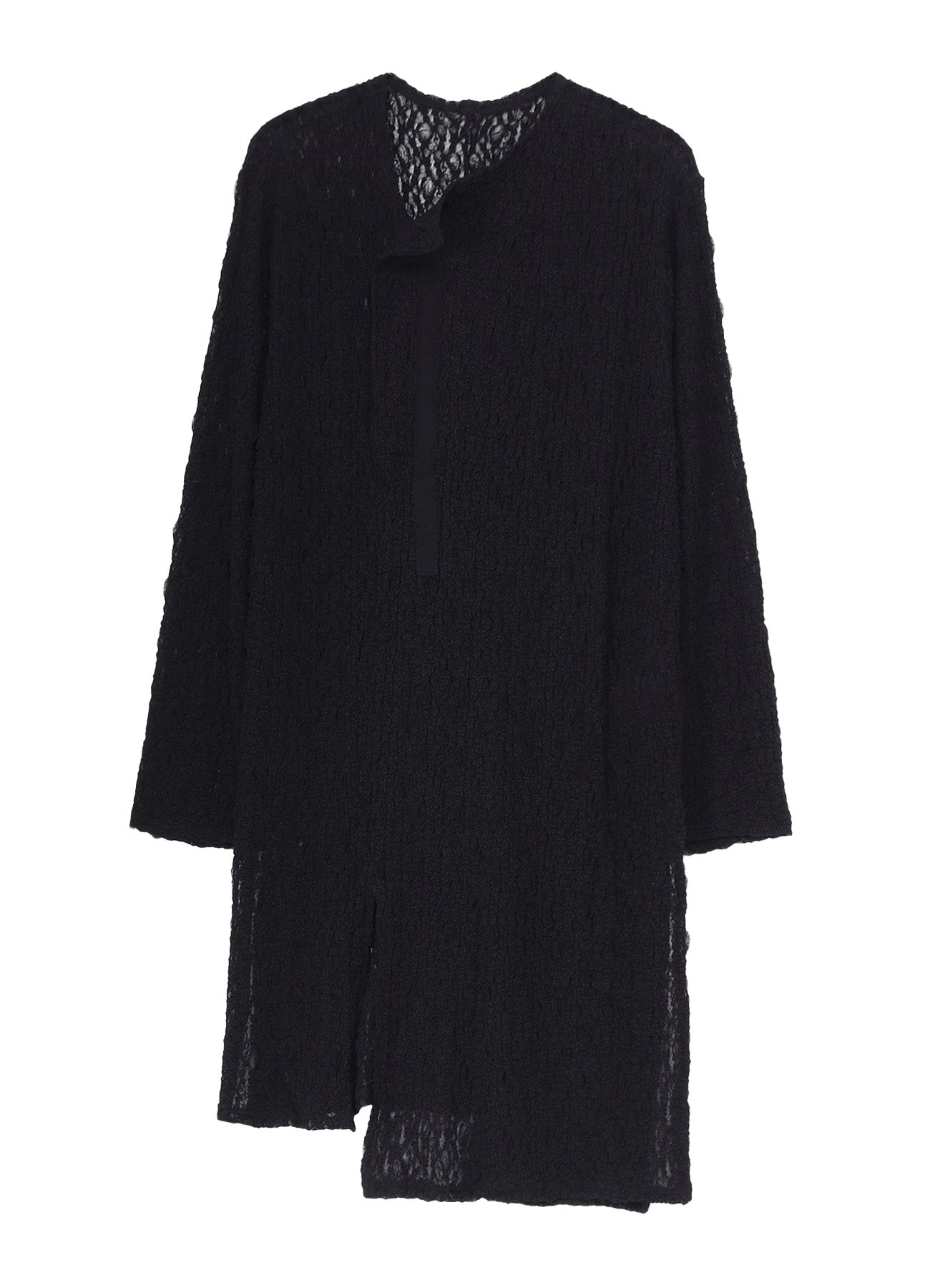 WRINKLE FLOWER SHIRRING UNBALANCE LS T
