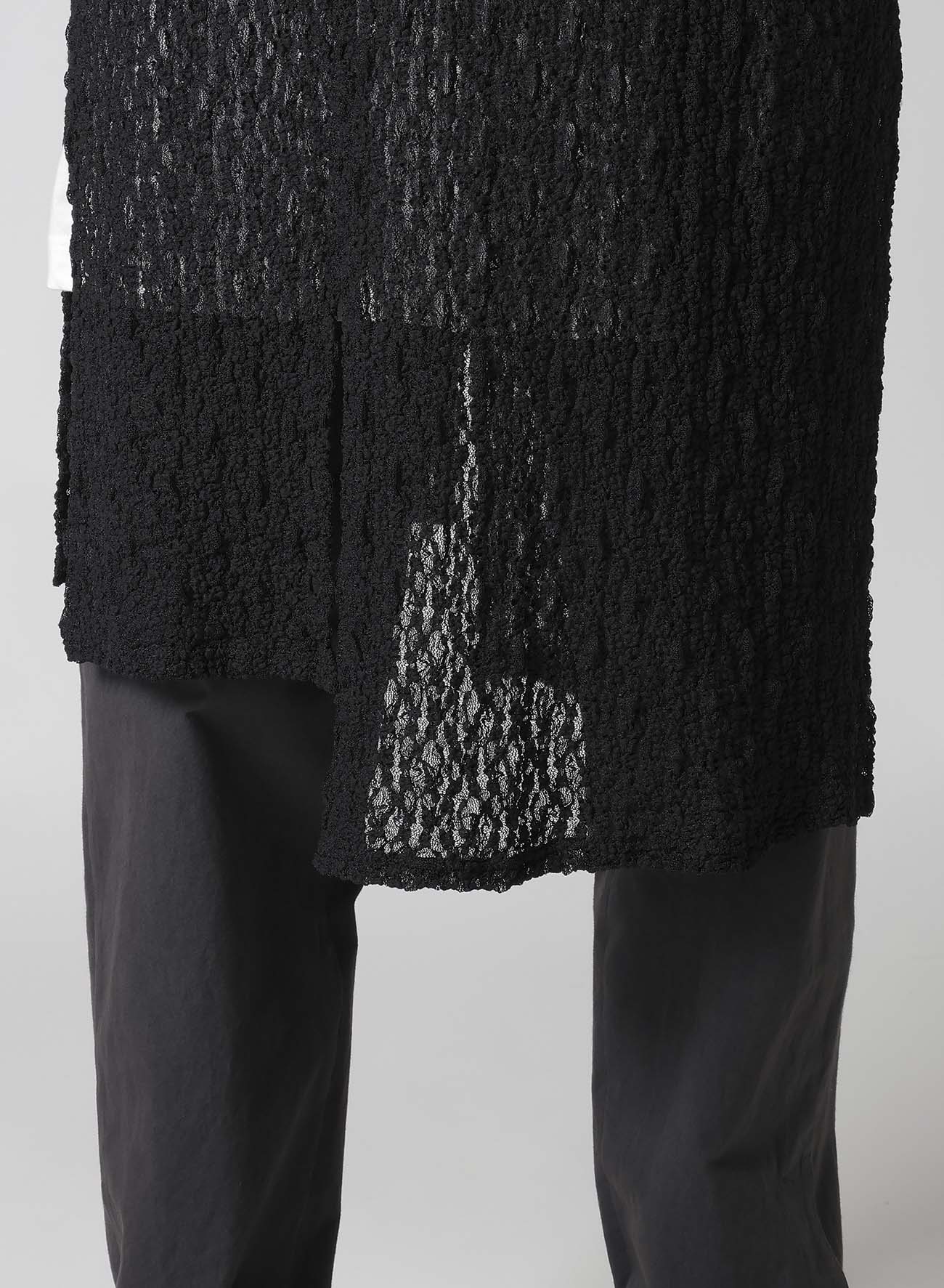 WRINKLE FLOWER SHIRRING UNBALANCE LS T