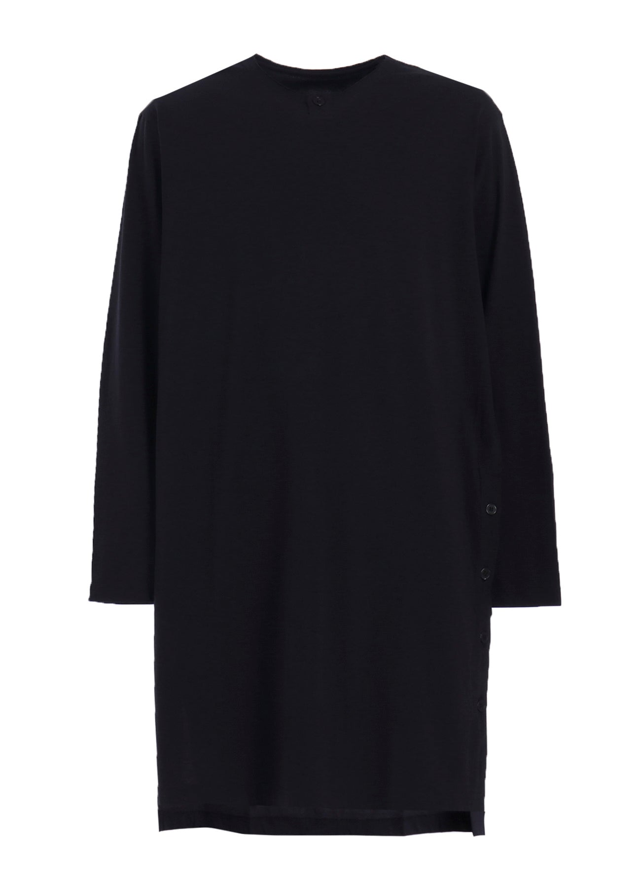 COMBED SINGLE JERSEY SINGLE BUTTON HENRY NECK LS T