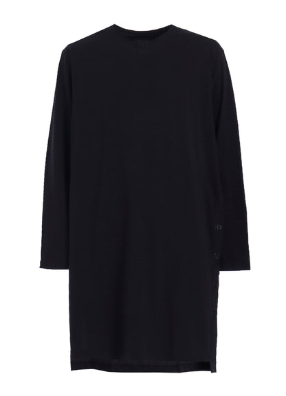 COMBED SINGLE JERSEY SINGLE BUTTON HENRY NECK LS T