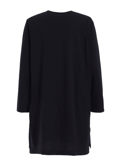COMBED SINGLE JERSEY SINGLE BUTTON HENRY NECK LS T