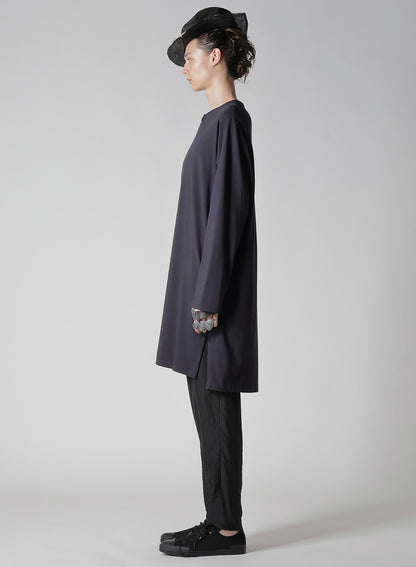 COMBED SINGLE JERSEY SINGLE BUTTON HENRY NECK LS T