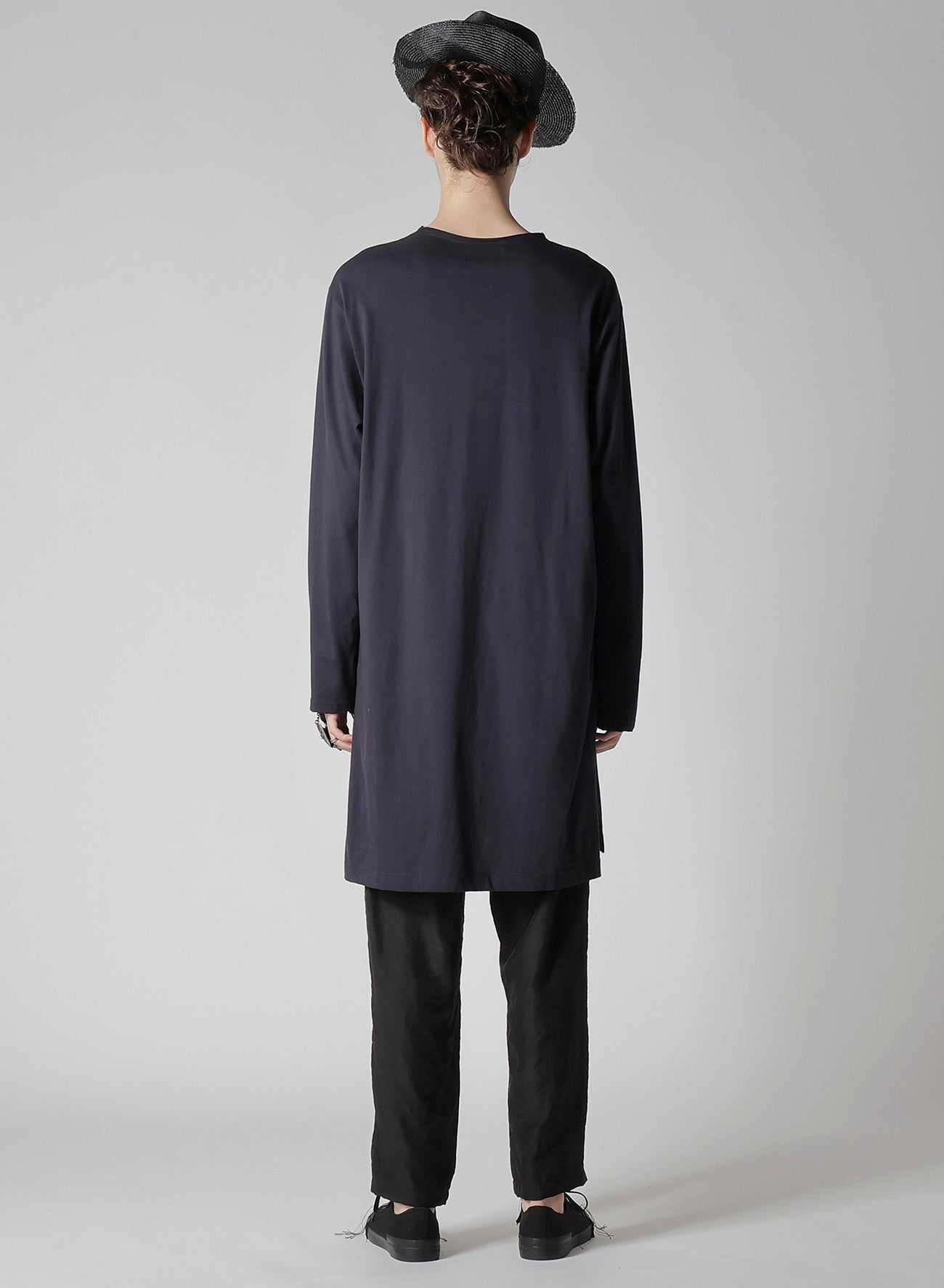 COMBED SINGLE JERSEY SINGLE BUTTON HENRY NECK LS T
