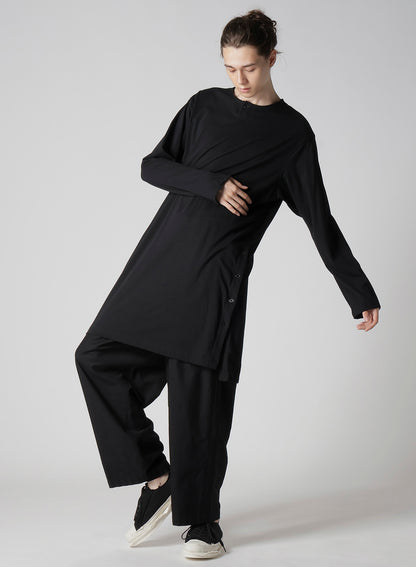 COMBED SINGLE JERSEY SINGLE BUTTON HENRY NECK LS T