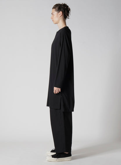 COMBED SINGLE JERSEY SINGLE BUTTON HENRY NECK LS T