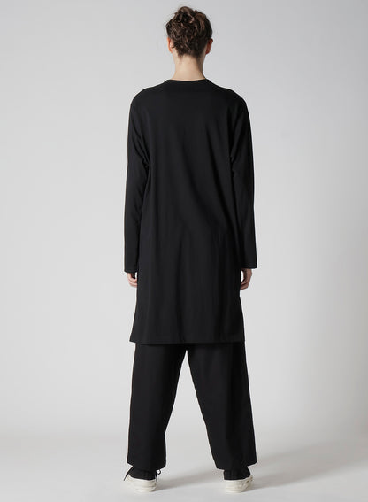 COMBED SINGLE JERSEY SINGLE BUTTON HENRY NECK LS T