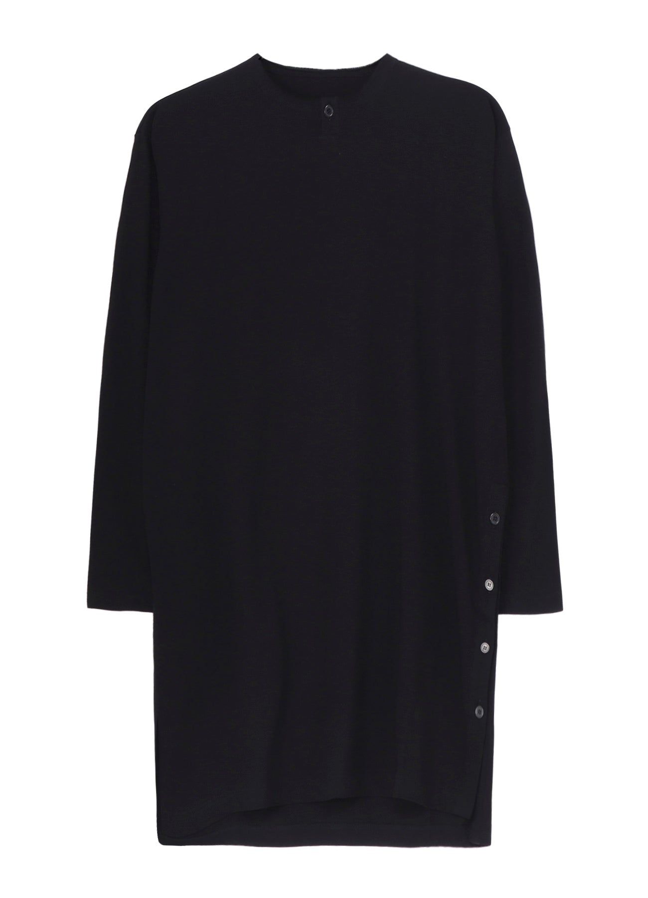 COMBED SINGLE JERSEY SINGLE BUTTON HENRY NECK LS T