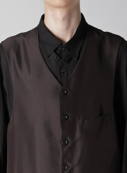 16MOMME HABUTAE S PLUMP PLEATED VEST