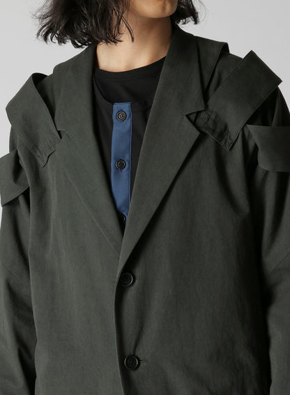 COTTON TWILL SHOULDER EPAULET DOUBLE JACKET