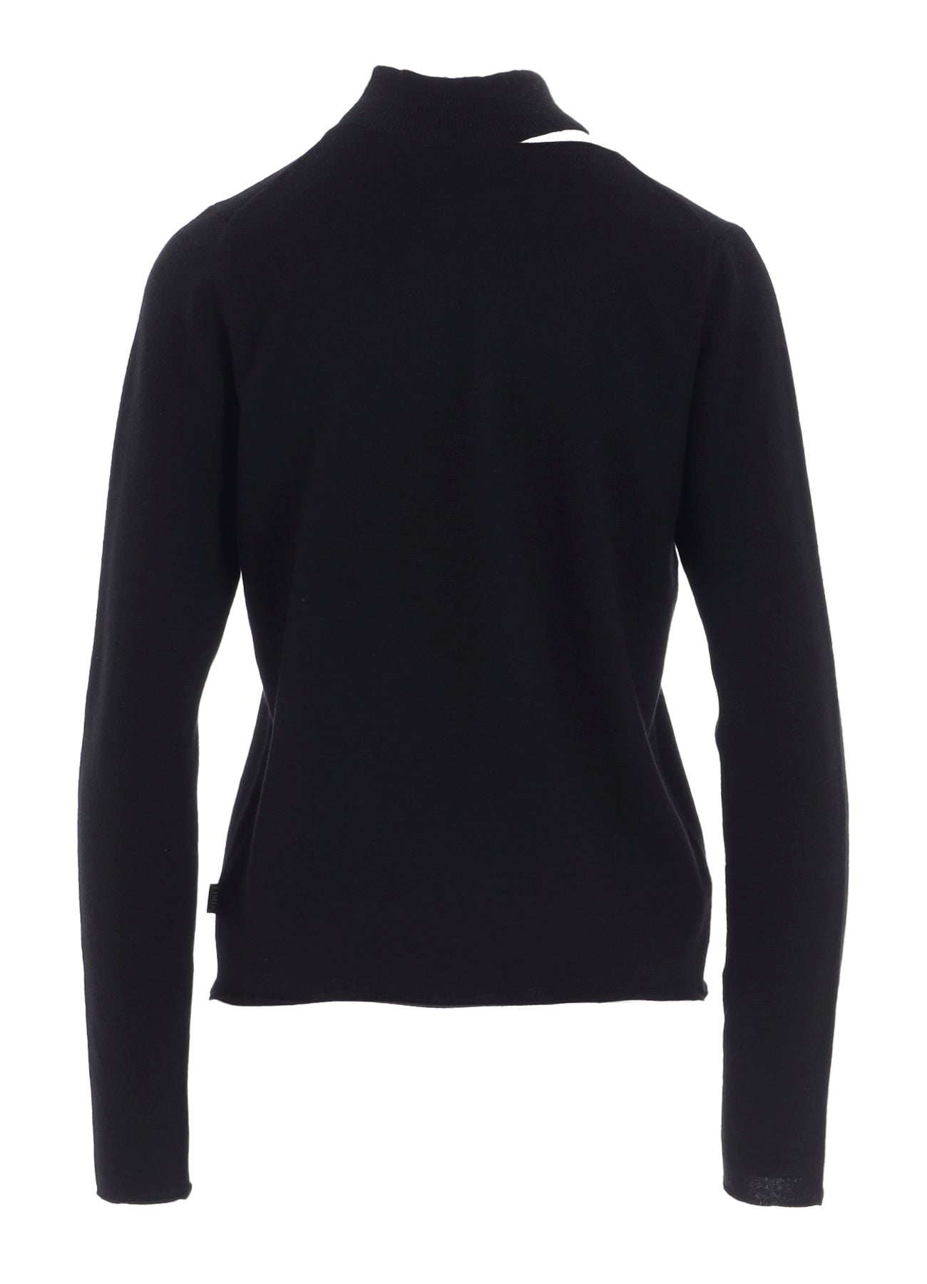 CASHMERE SINGLE JERSEY HIGH NECK SLIT KNIT