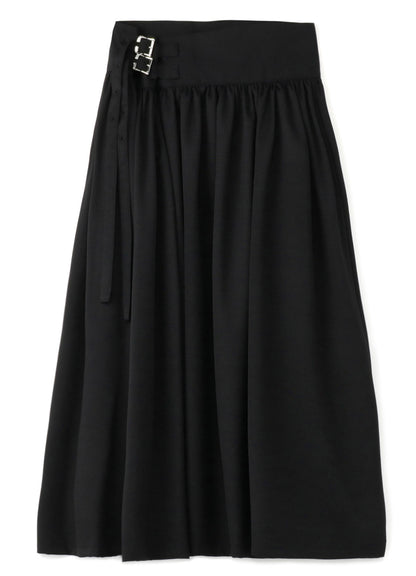 STANDARD WOOL GABARDINE LONG GATHERED SKIRT