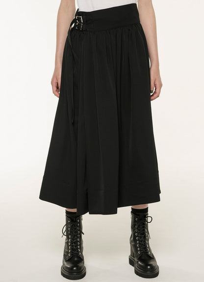 STANDARD WOOL GABARDINE LONG GATHERED SKIRT
