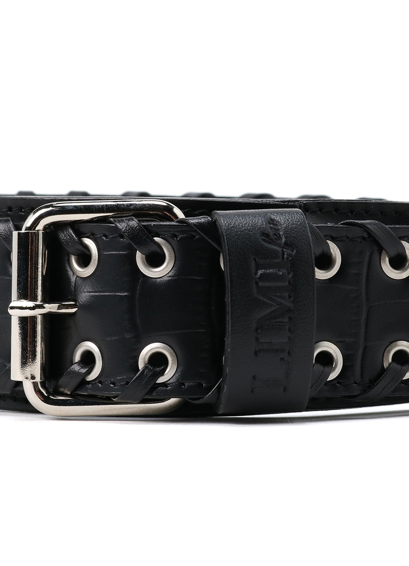 KIP+ CROCODILE LEATHER CODE LOOP EYELET HEADBAND