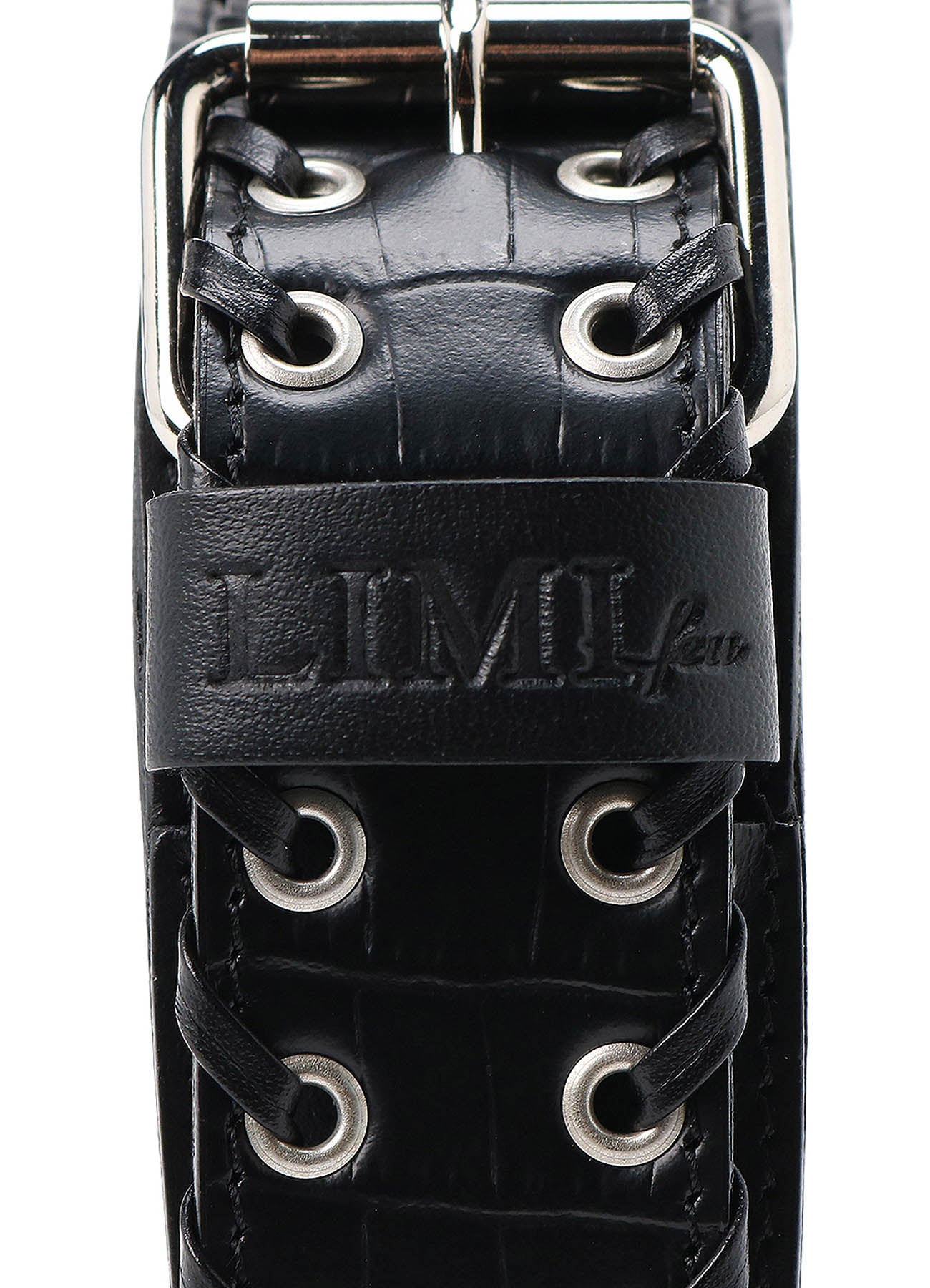 KIP+ CROCODILE LEATHER CODE LOOP EYELET HEADBAND