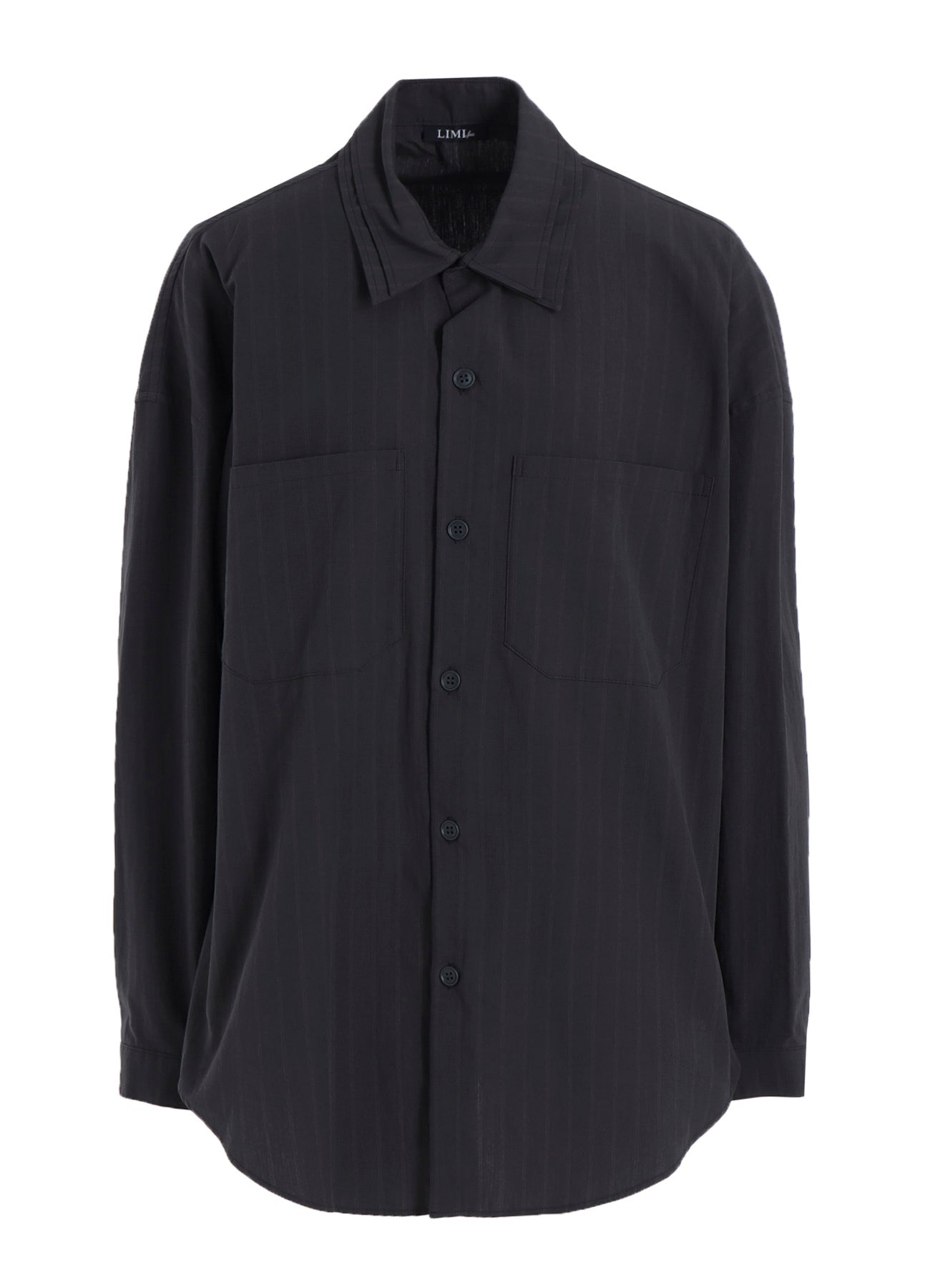 GREY STRIPE DOUBLE COLLAR SHIRT