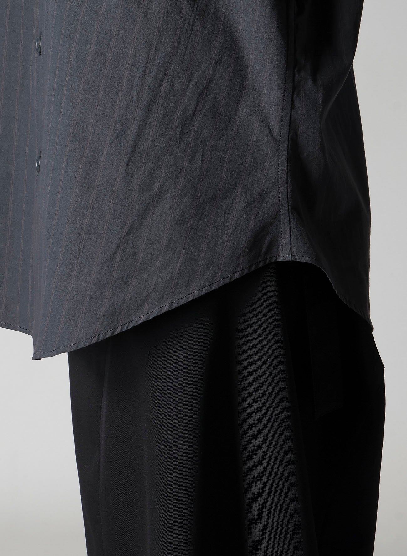 GREY STRIPE DOUBLE COLLAR SHIRT