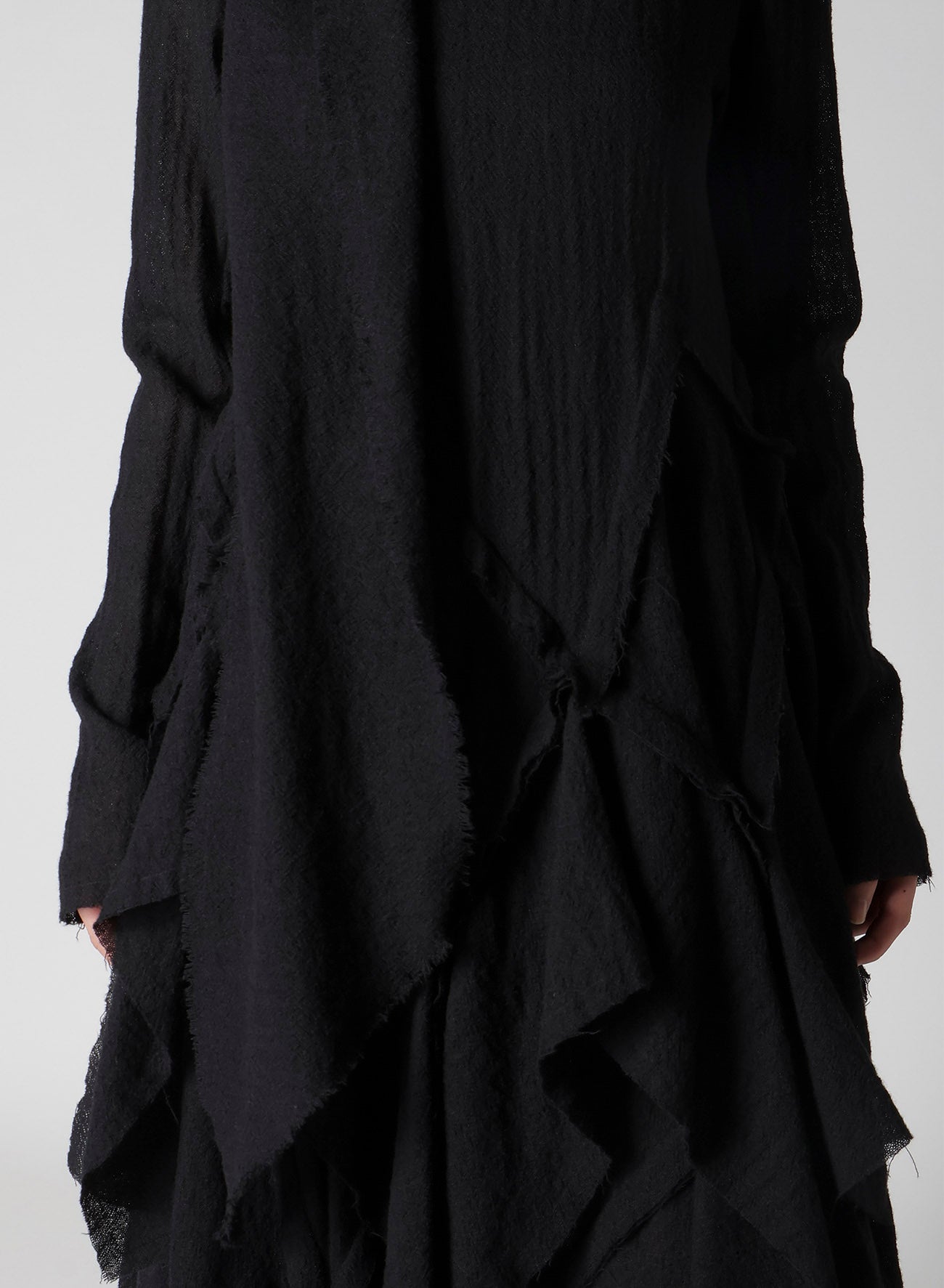 WOOL GAUZE FRILLED BLOUSE