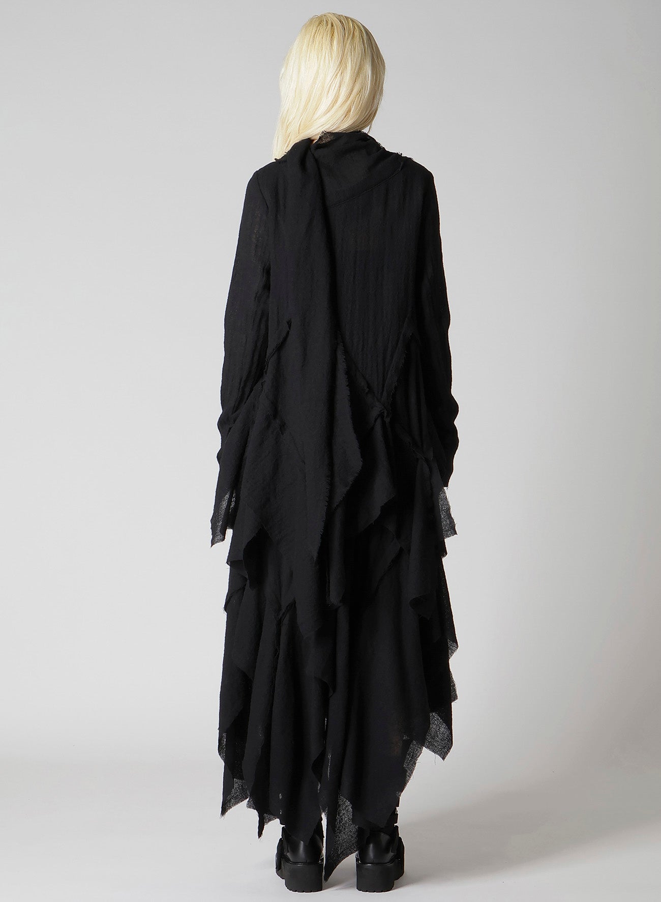 WOOL GAUZE FRILLED BLOUSE