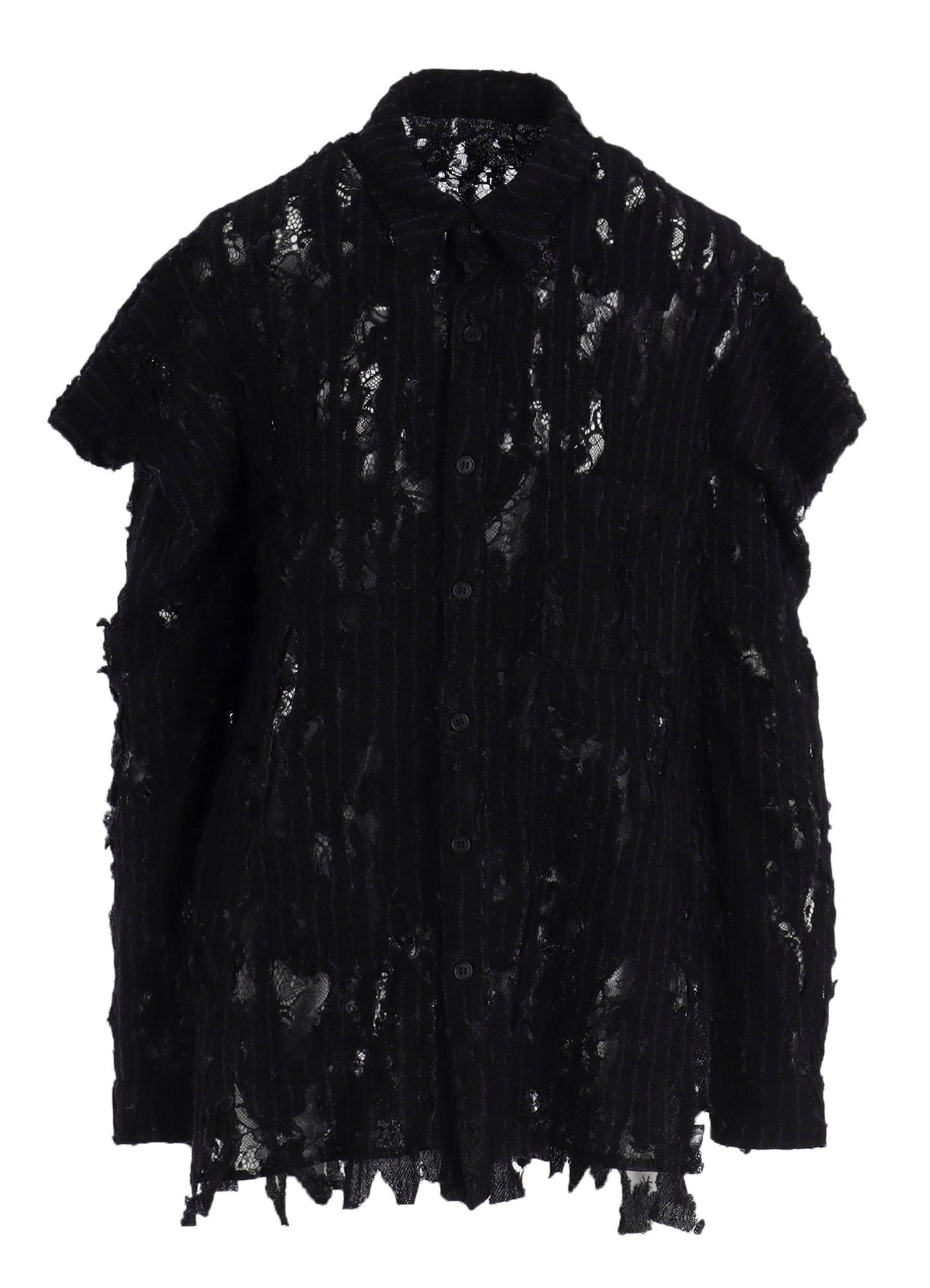 DAMEGED STRIPE SHOULDER PUFF SHIRT