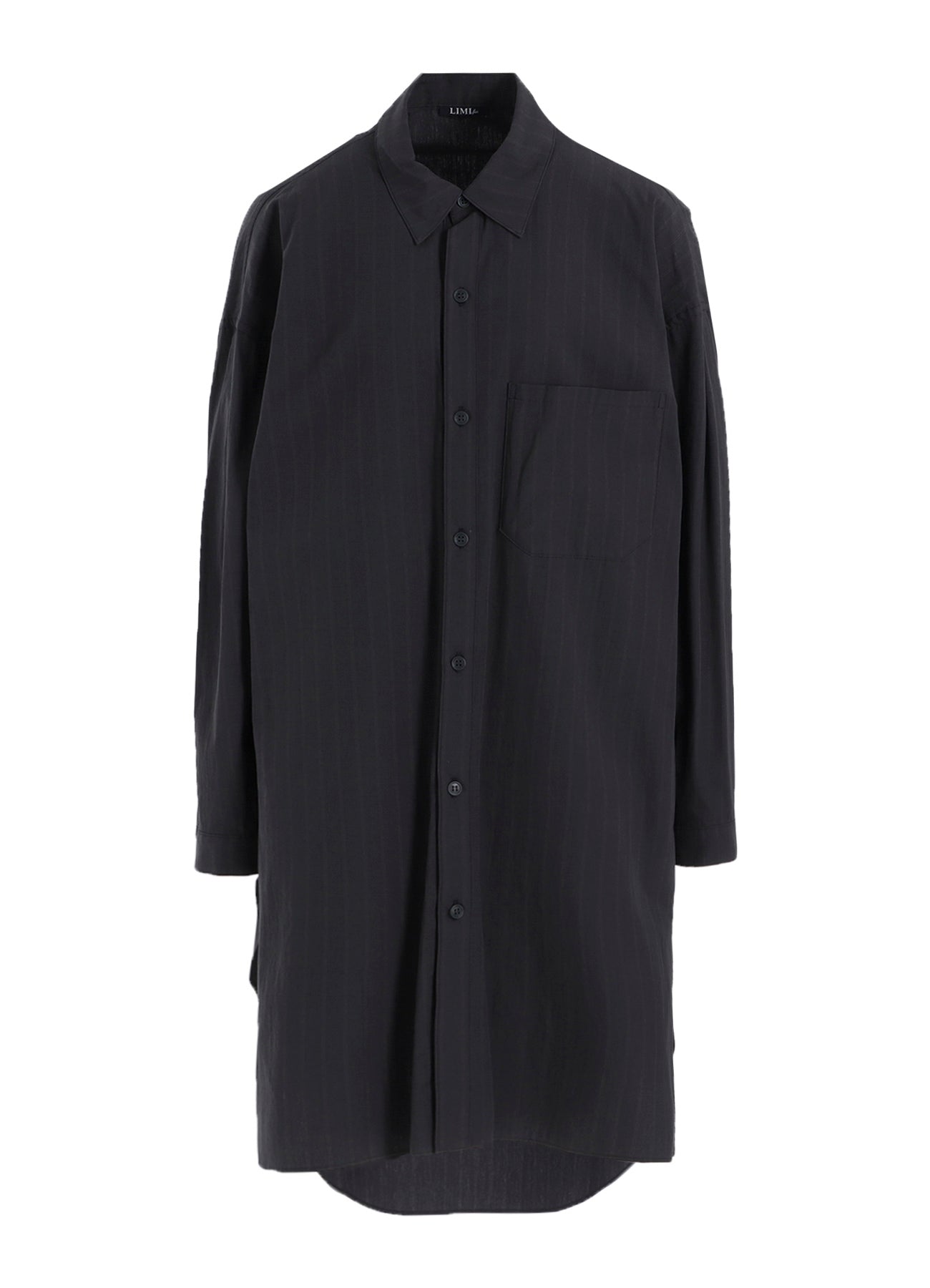 GREY STRIPE SHOULDER TOP TUCK SHIRT