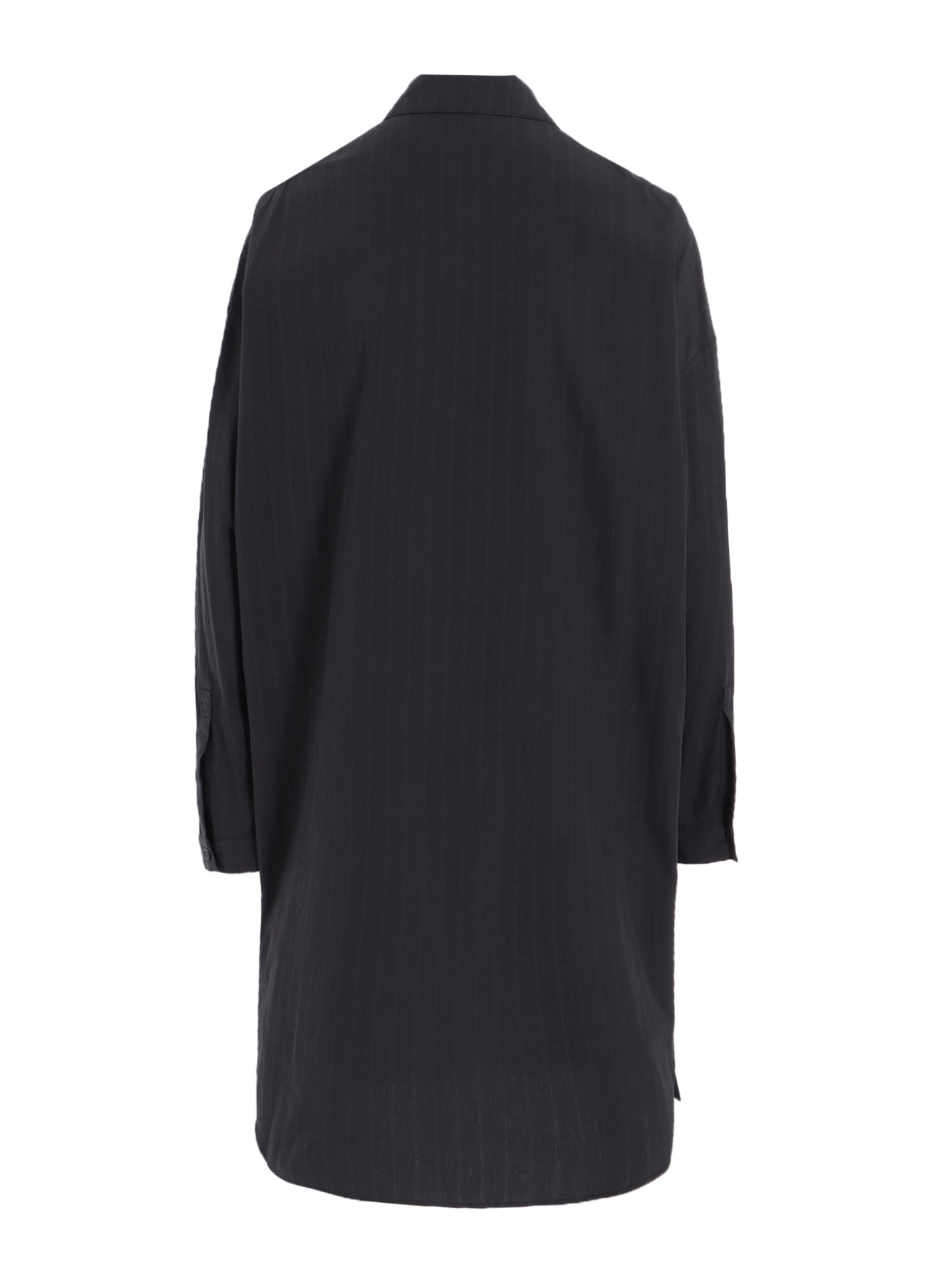 GREY STRIPE SHOULDER TOP TUCK SHIRT