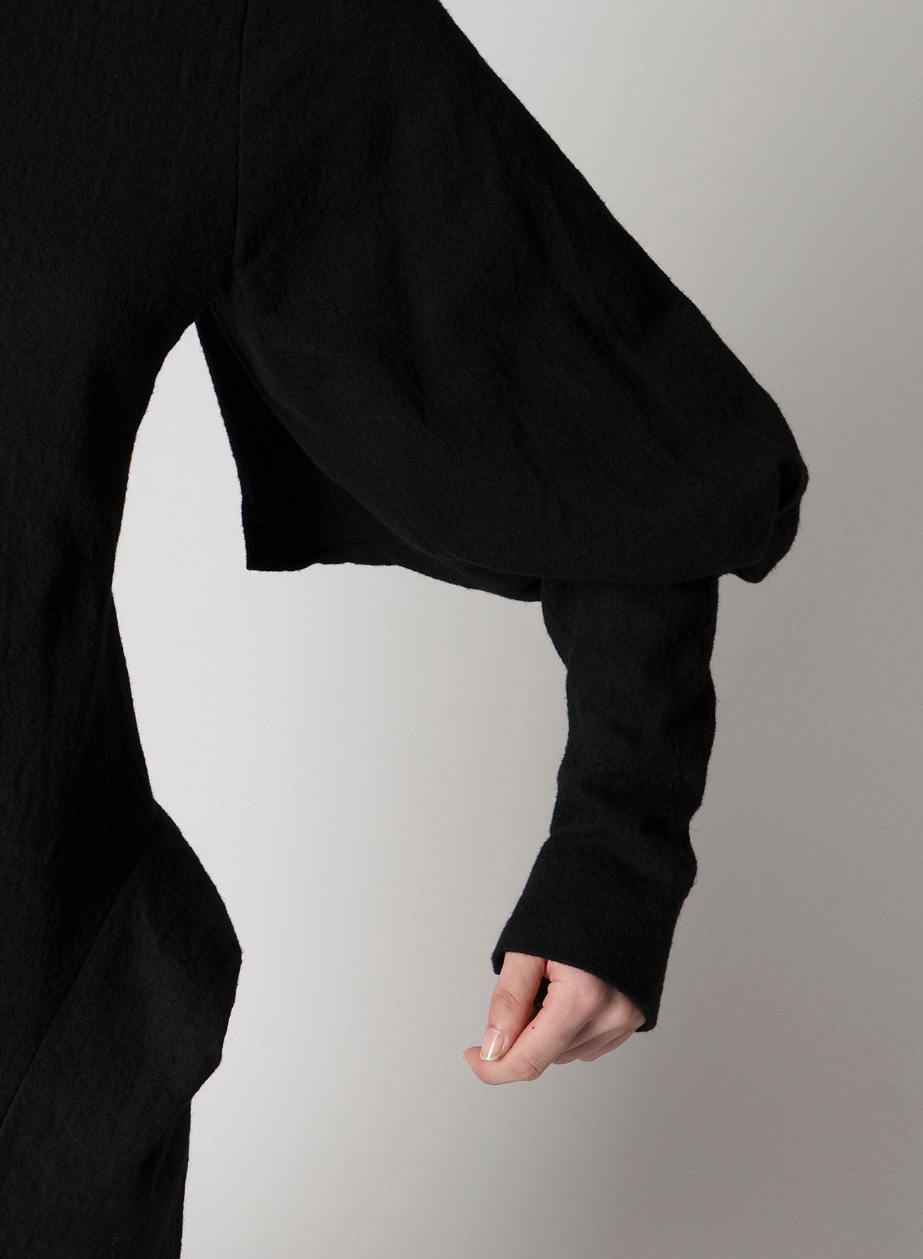 SHRINKED SERGE BALLOON SLEEVE COAT