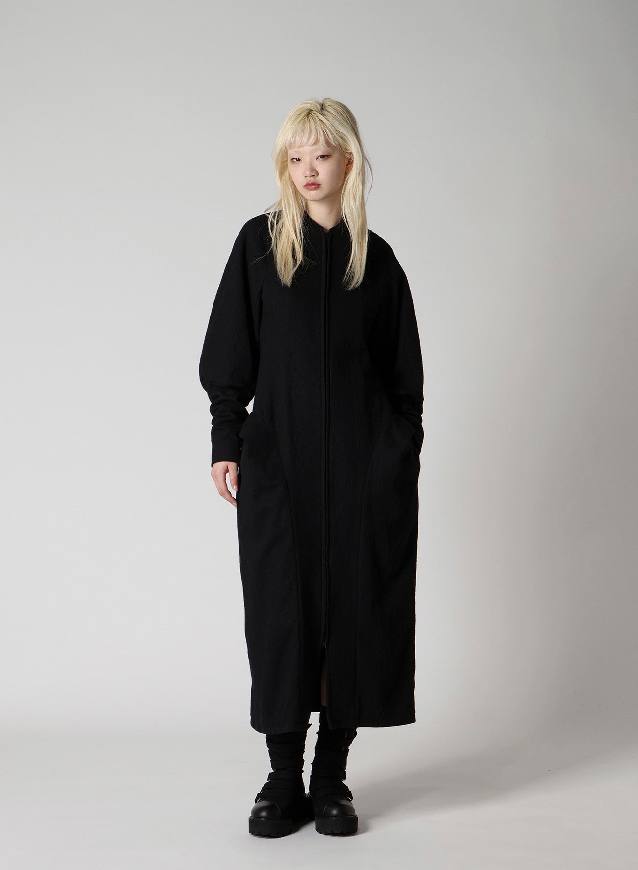 SHRINKED SERGE BALLOON SLEEVE COAT