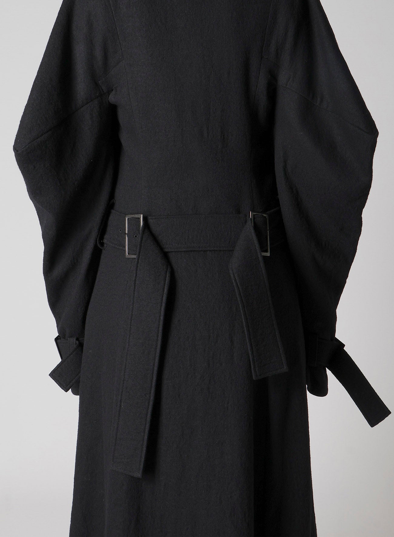 SHRINKED SERGE TRENCH COAT WITH BELT