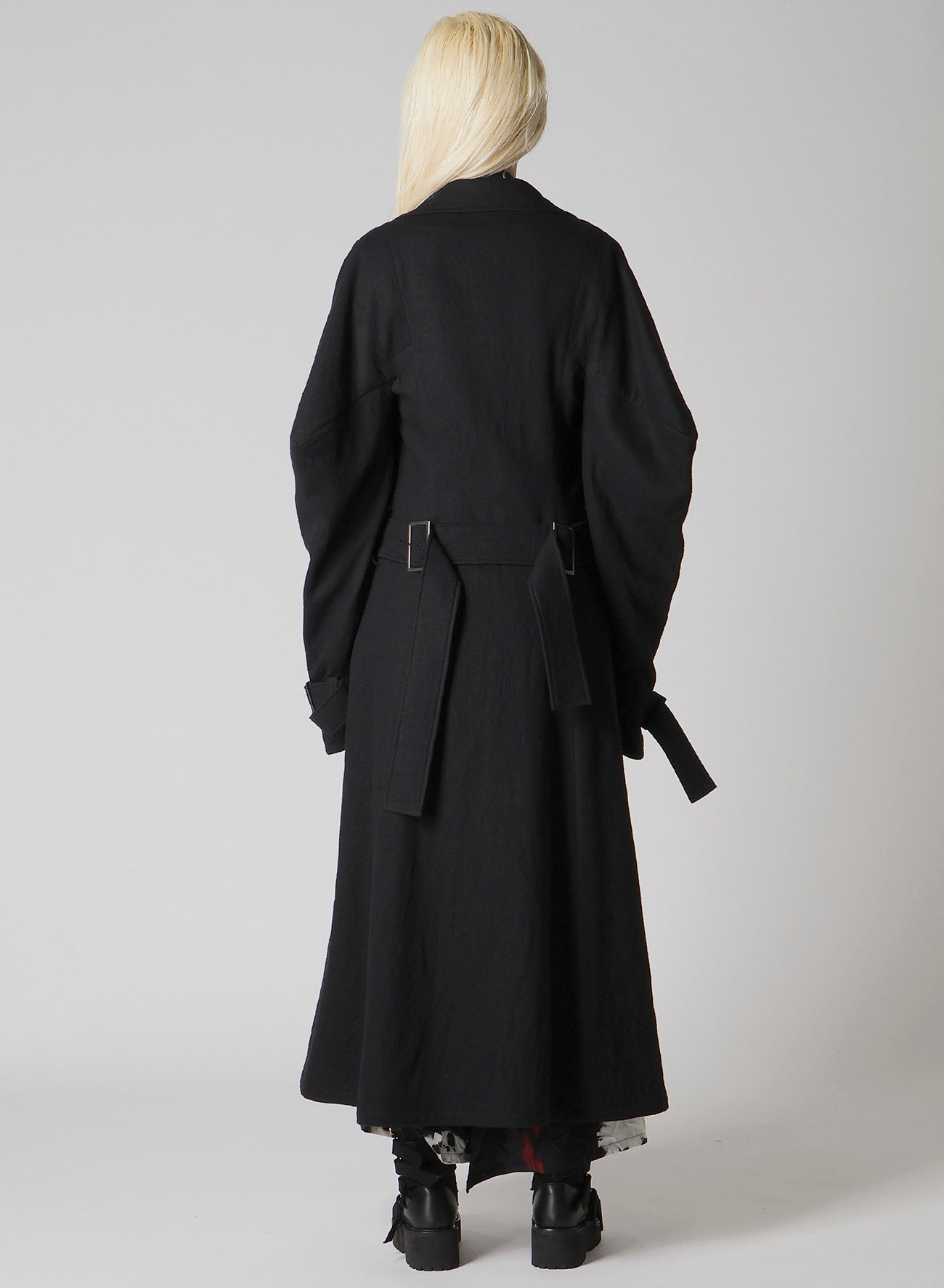 SHRINKED SERGE TRENCH COAT WITH BELT