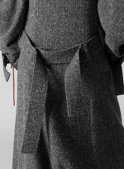 NEP TWEED TRENCH COAT WITH BELT