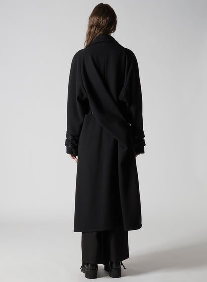 WOOL MOSSER BACK DRAPE TRENCH COAT