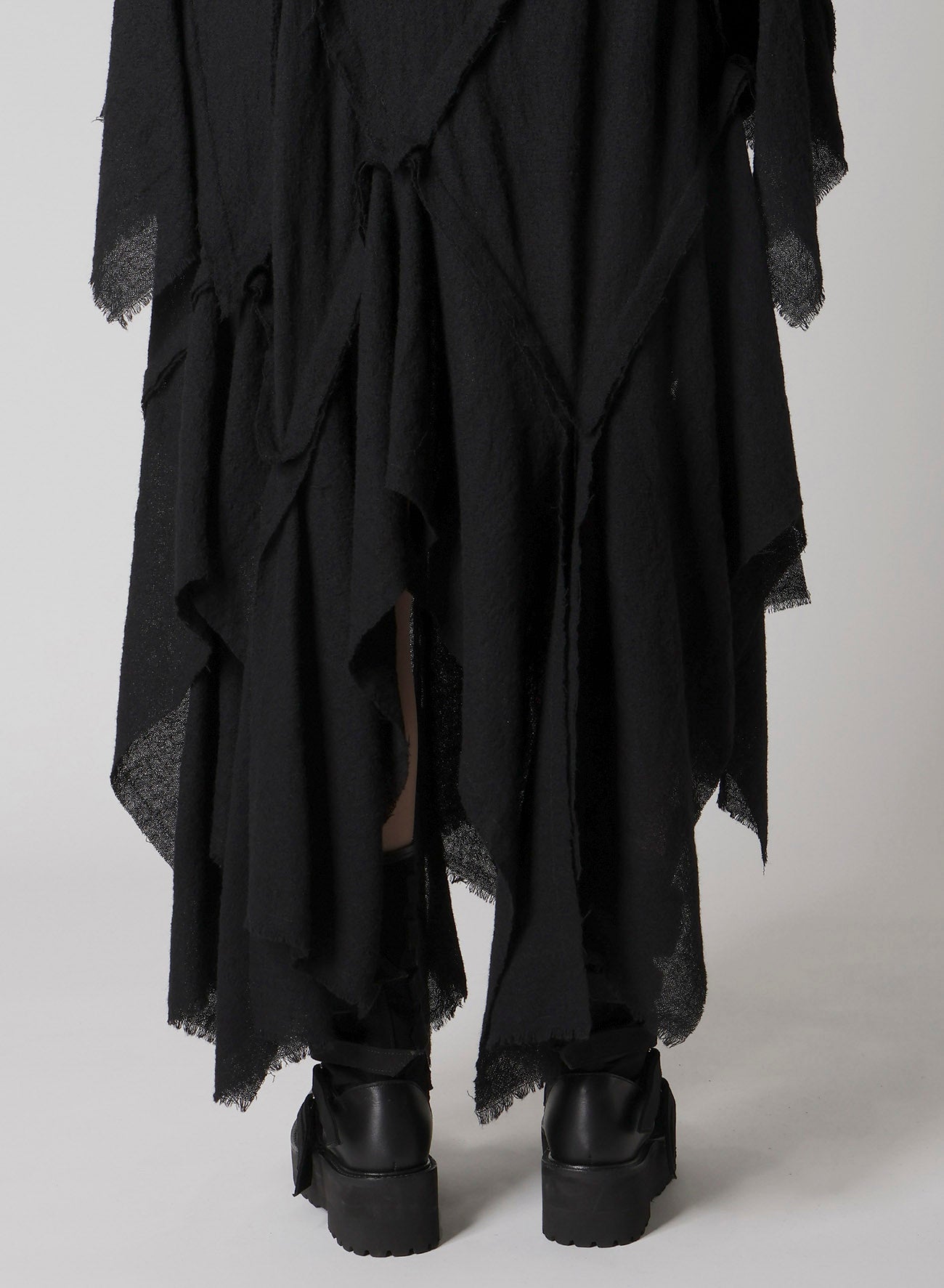 WOOL GAUZE FRILLED DRESS