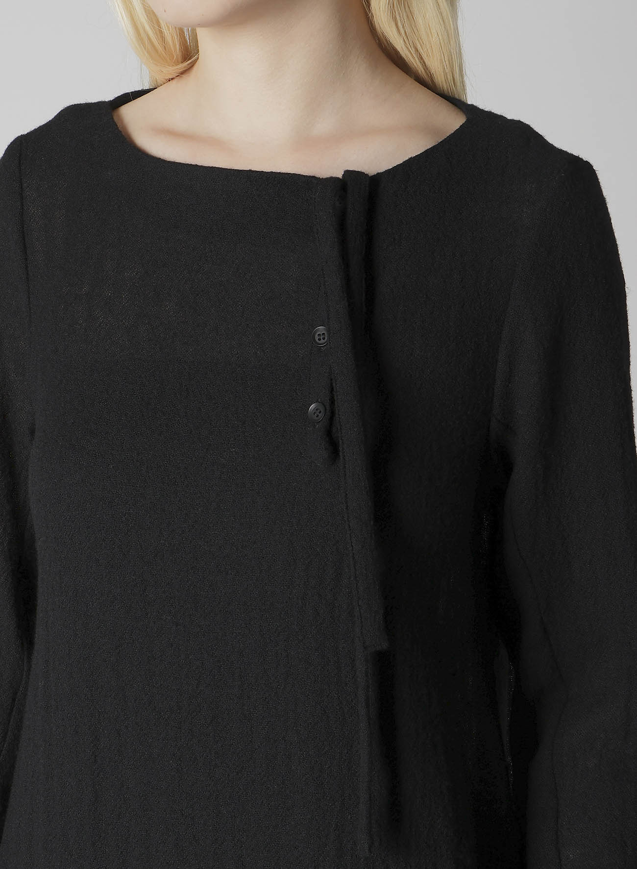 WOOL GAUZE FRILLED DRESS