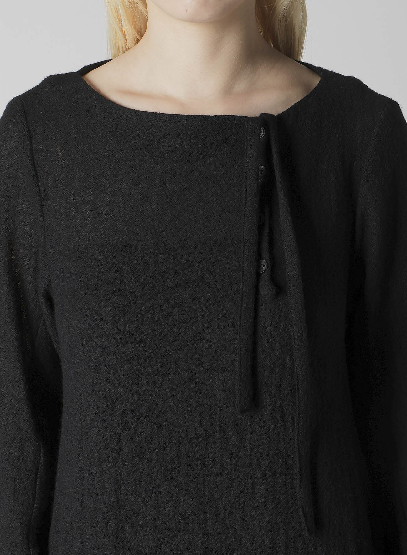 WOOL GAUZE FRILLED DRESS