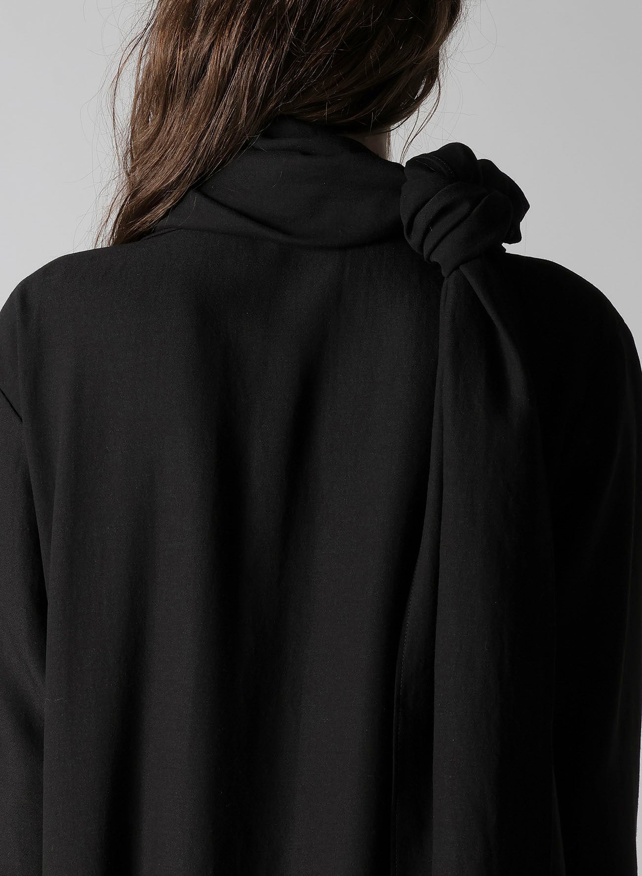 MILLED GABARDINE TWIST DRESS WITH SCARF