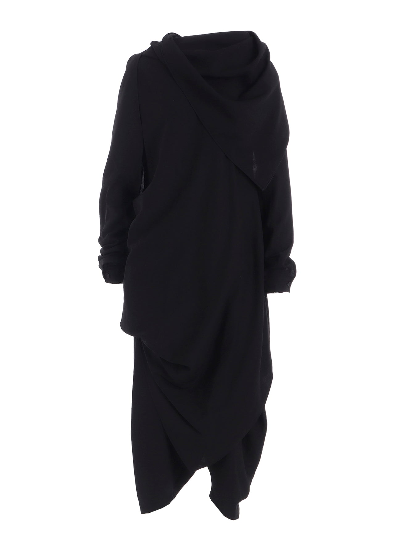 MILLED GABARDINE DRAPED OVERALL