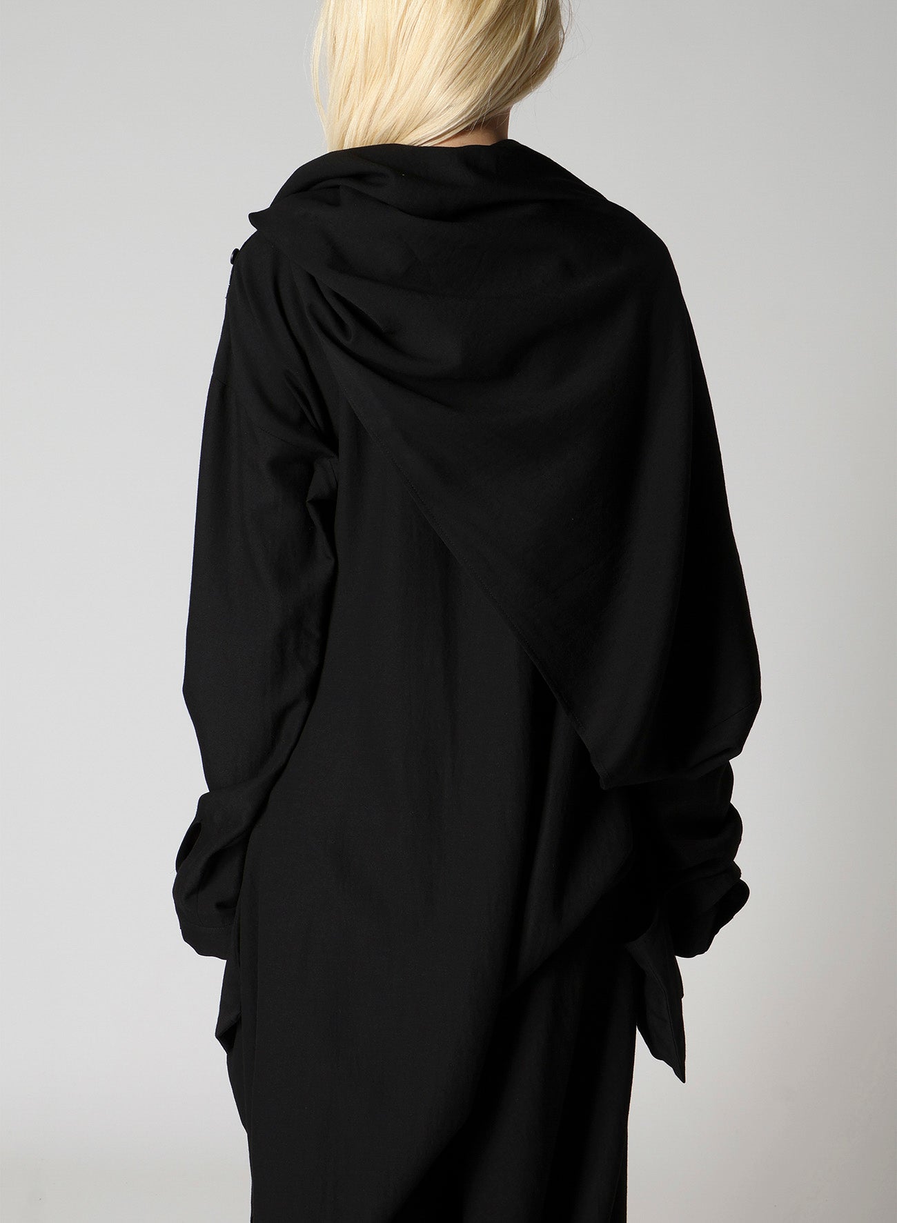 MILLED GABARDINE DRAPED OVERALL