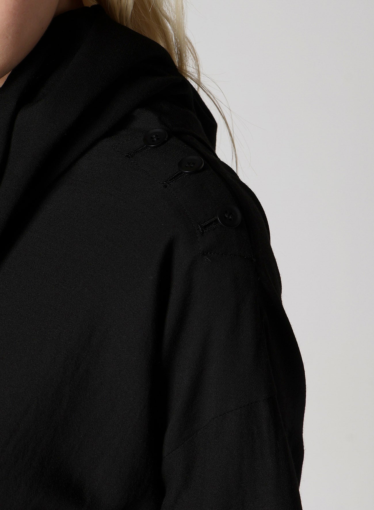 MILLED GABARDINE DRAPED OVERALL