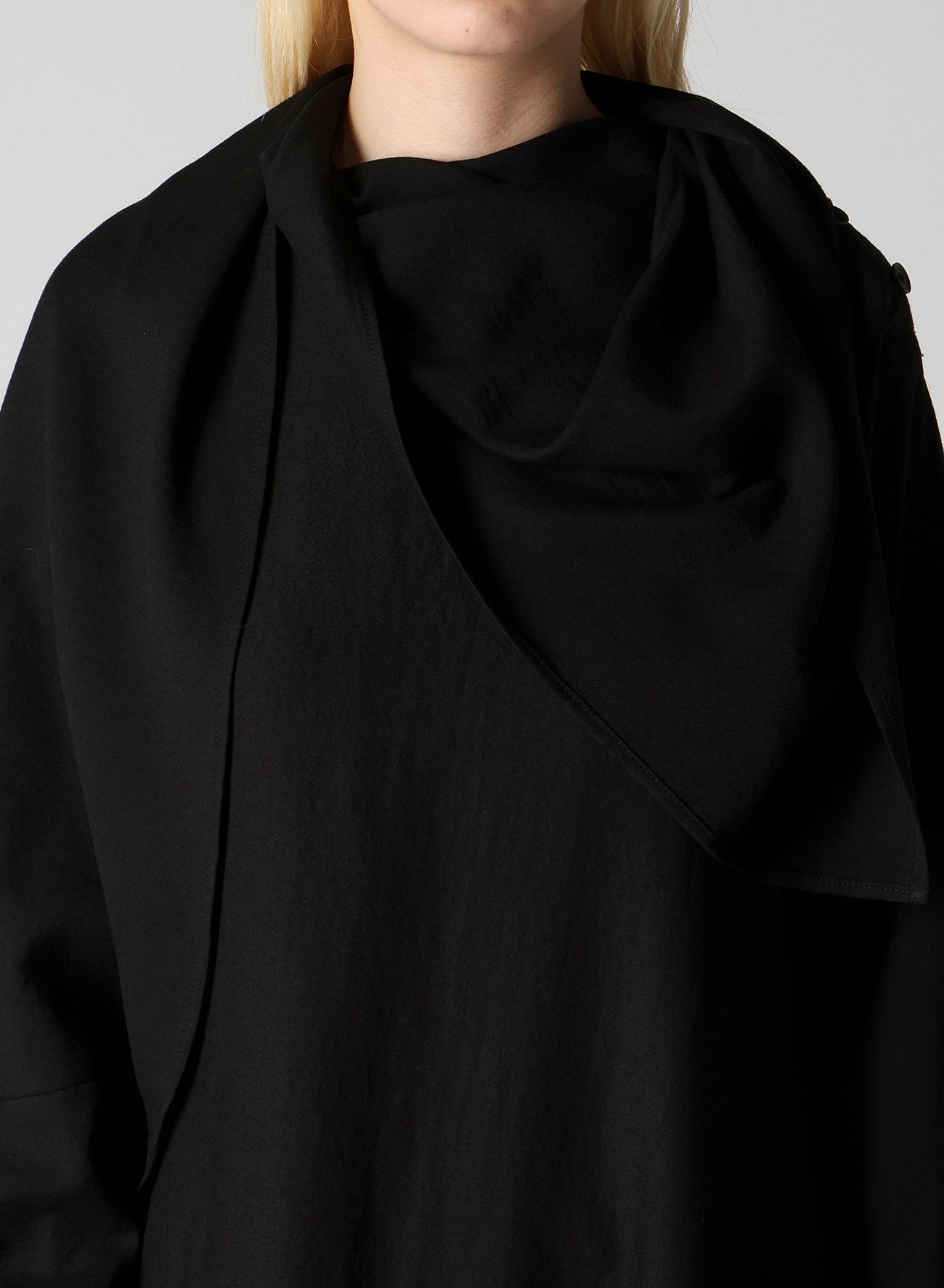 MILLED GABARDINE DRAPED OVERALL