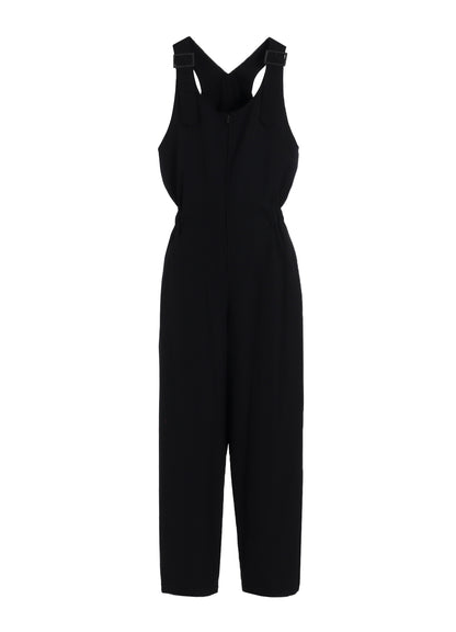 WOOL GABARDINE FRONT ZIP OVERALL