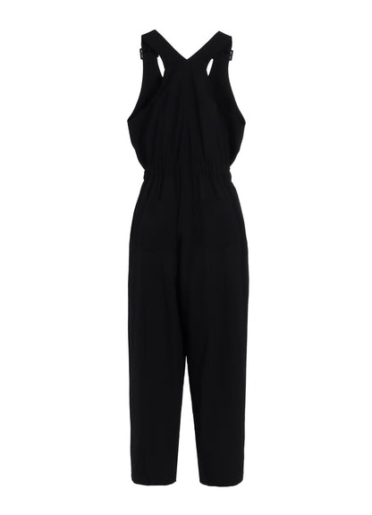 WOOL GABARDINE FRONT ZIP OVERALL