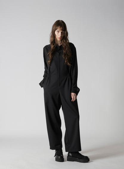 WOOL GABARDINE FRONT ZIP OVERALL