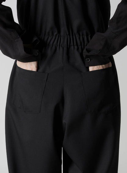 WOOL GABARDINE FRONT ZIP OVERALL