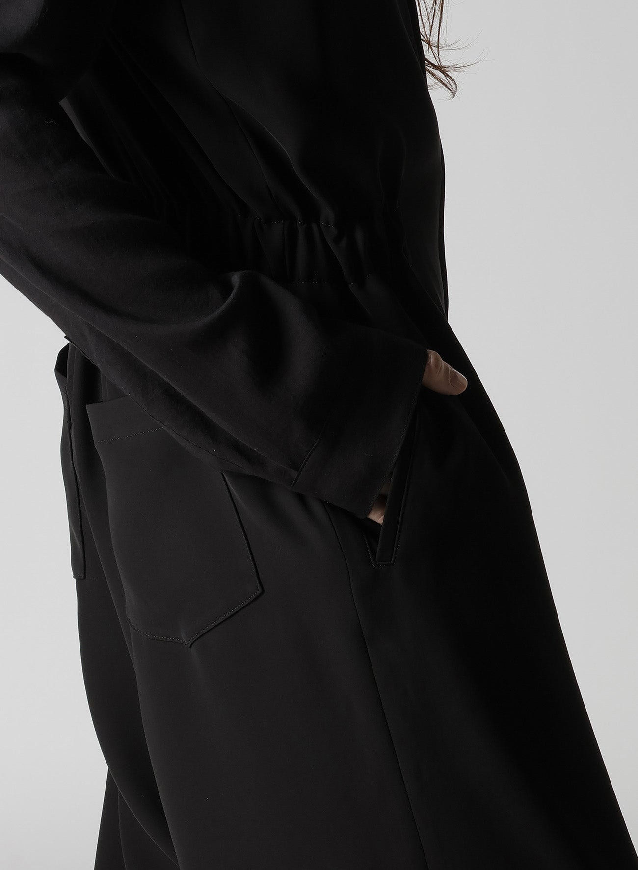 DOUBLE SATIN FRONT ZIP OVERALL