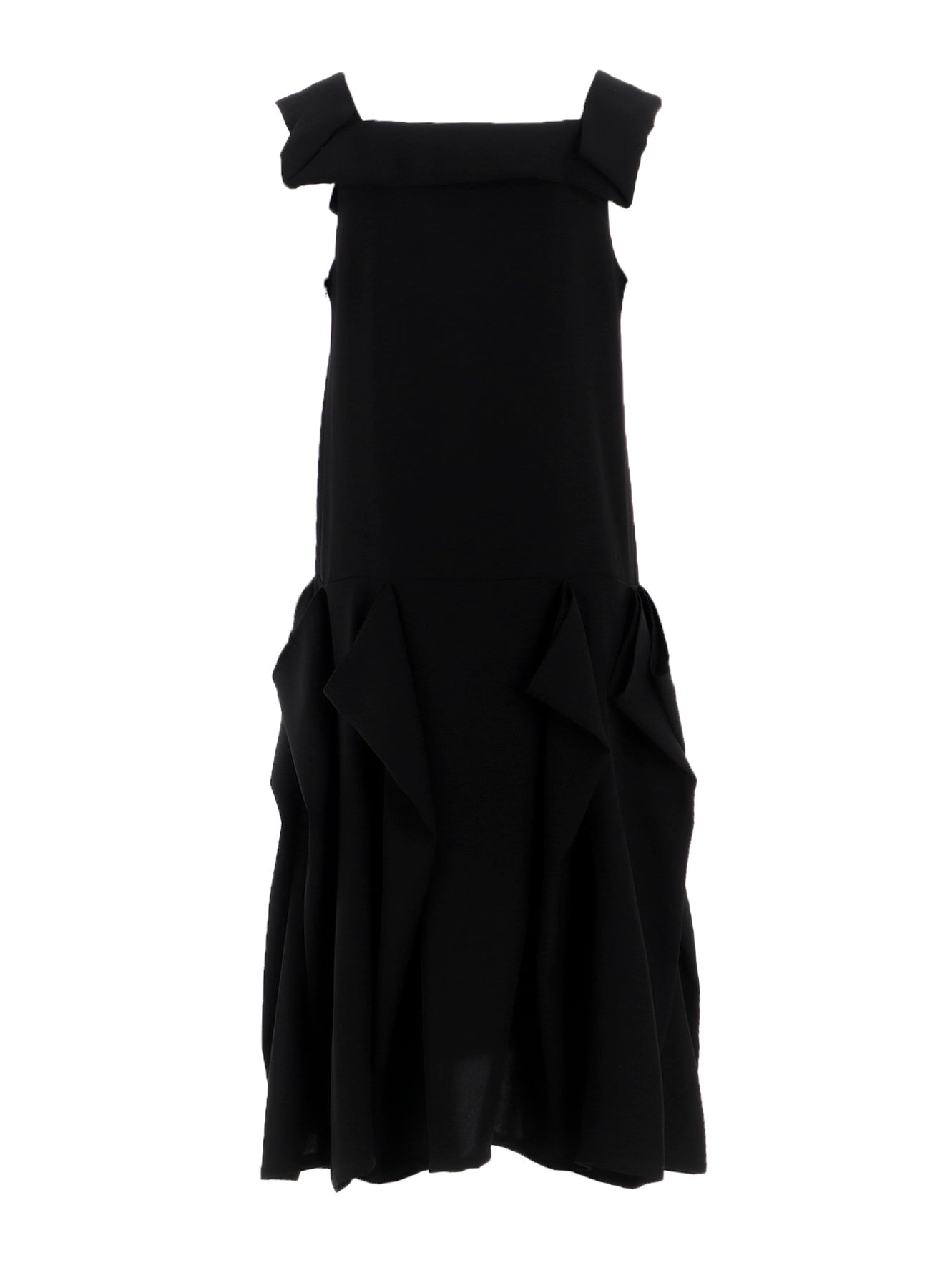DOUBLE SATIN SQUARE FRILL DRESS A