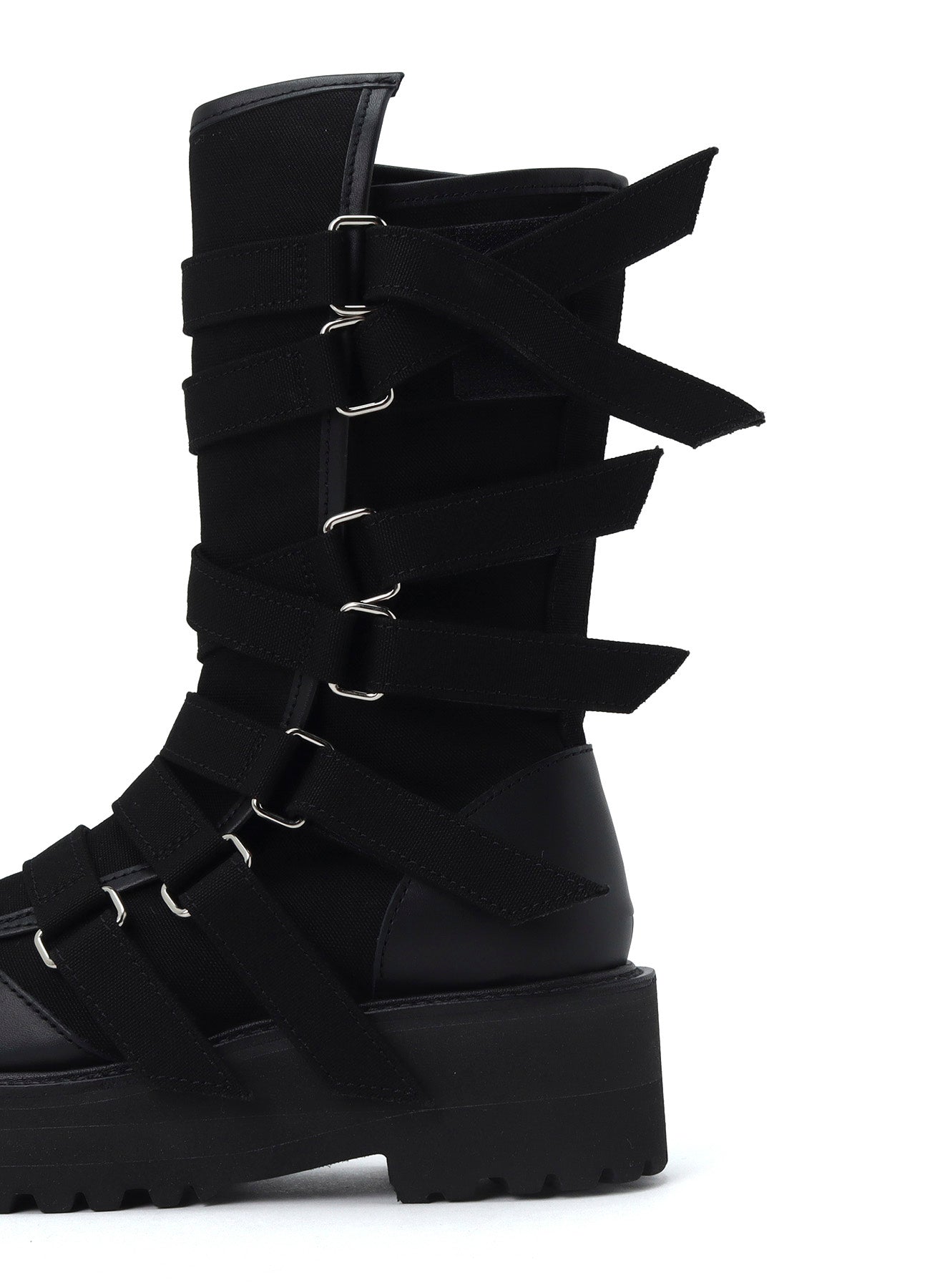 CANVAS + CHROME SPIRAL NECK BOOTS